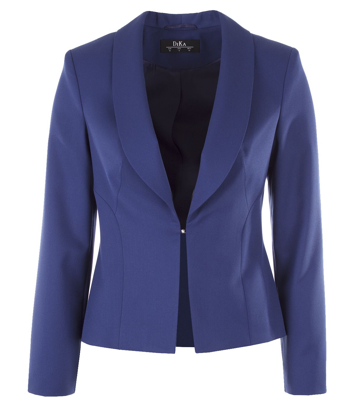 Fitted jacket with lapels and buttoning with pearl-type button 0